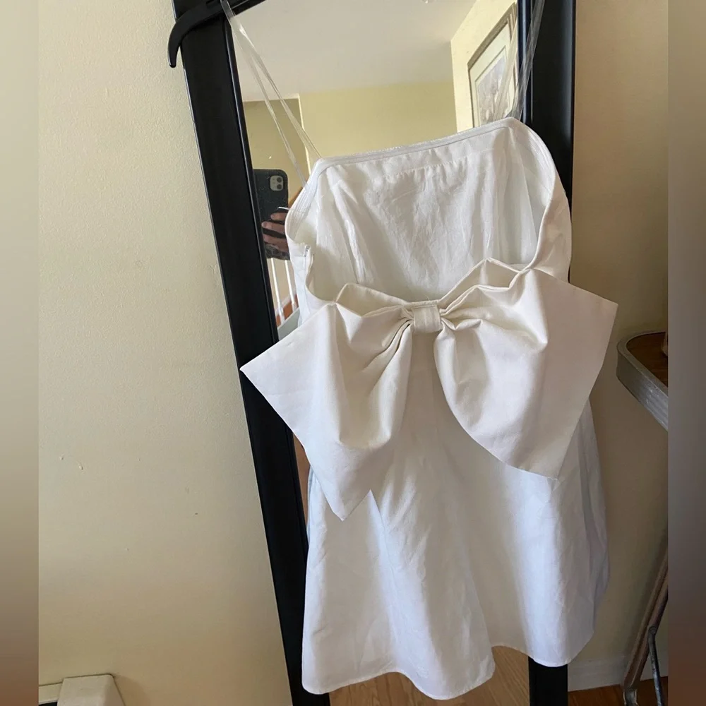 Altar'd State White Bow Dress - Picture 1 of 5